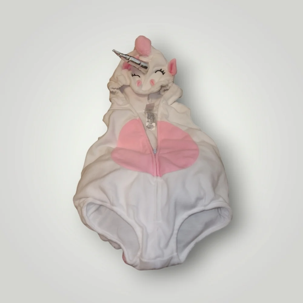 Carter's Unicorn Halloween Costume Plush Fleece white  Baby Girl Sz 3 - 6